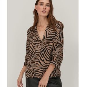 Nasty Gal Tiger satin button up